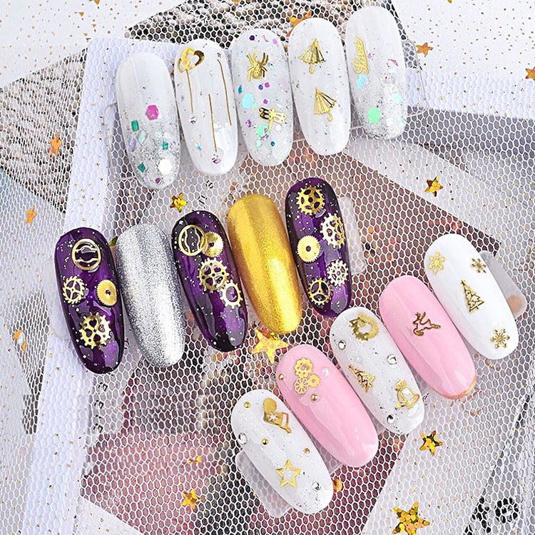 Mix 3D Nail Art Ultra Thin Gold Metal Slices - NSI Australia