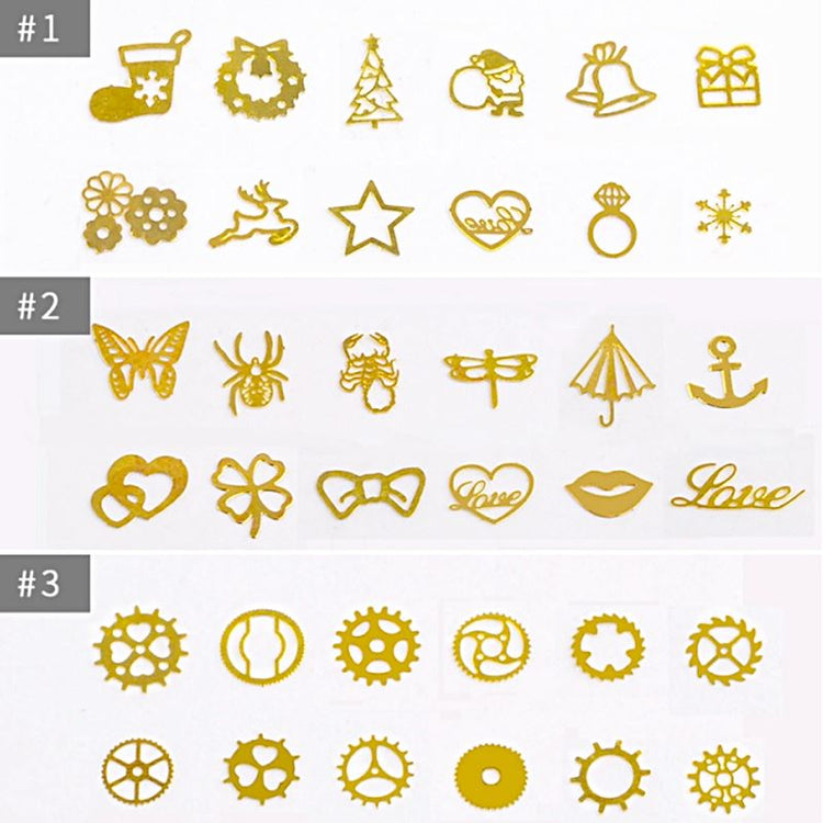 Mix 3D Nail Art Ultra Thin Gold Metal Slices - NSI Australia