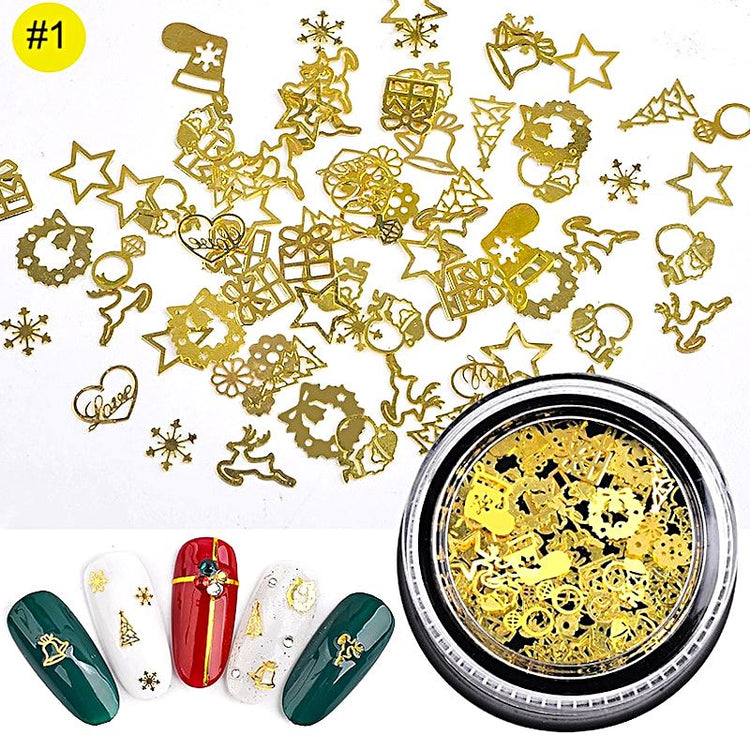 Mix 3D Nail Art Ultra Thin Gold Metal Slices - NSI Australia