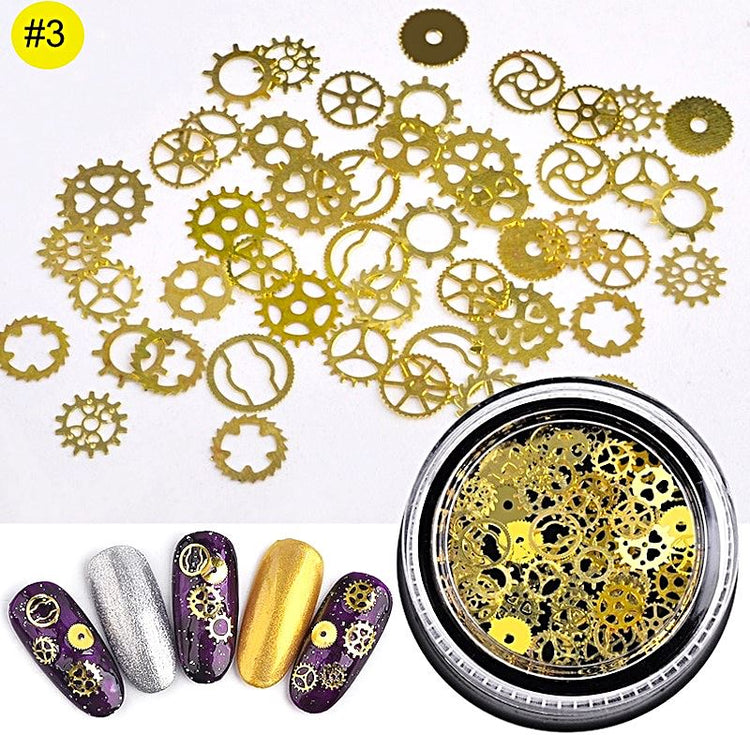 Mix 3D Nail Art Ultra Thin Gold Metal Slices - NSI Australia