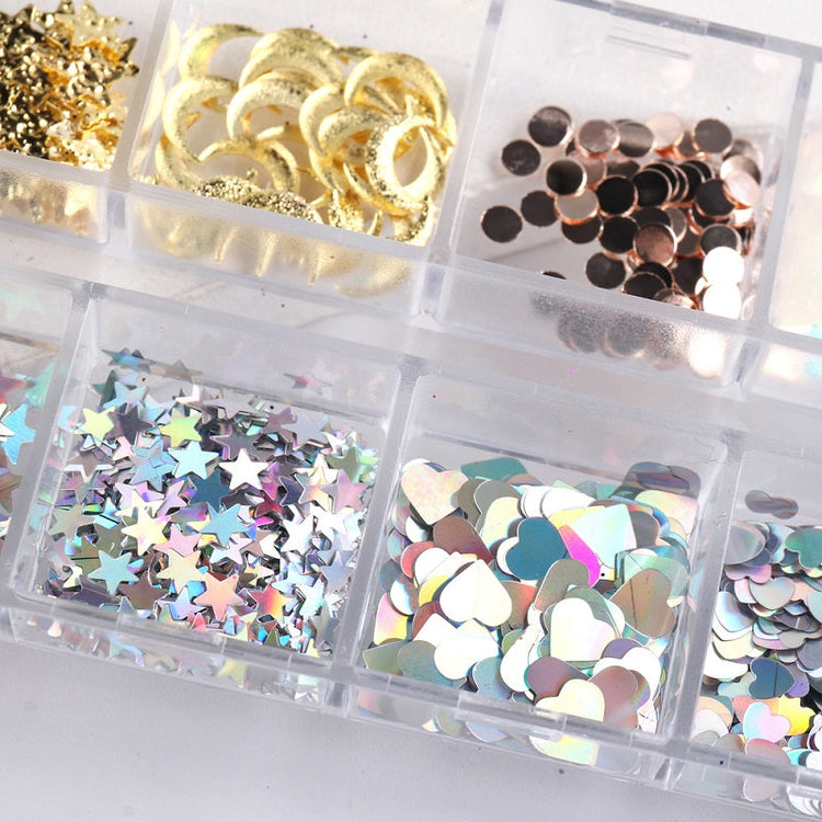 Mix Glitter Flakes Sequins Nail Art Decoration Tray - NSI Australia