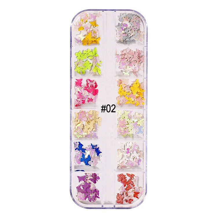 Mix Nail Art Decoration Flowers, Leaves and Butterflies Trays - NSI Australia