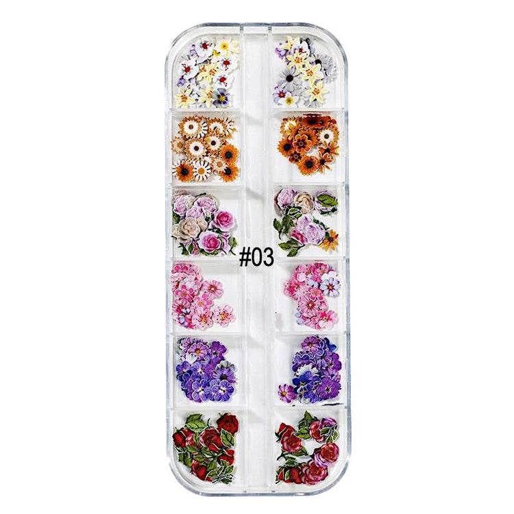Mix Nail Art Decoration Flowers, Leaves and Butterflies Trays - NSI Australia