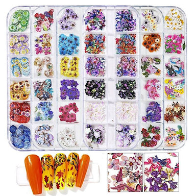 Mix Nail Art Decoration Flowers, Leaves and Butterflies Trays - NSI Australia