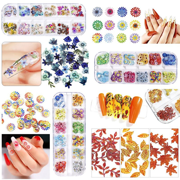 Mix Nail Art Decoration Flowers, Leaves and Butterflies Trays - NSI Australia