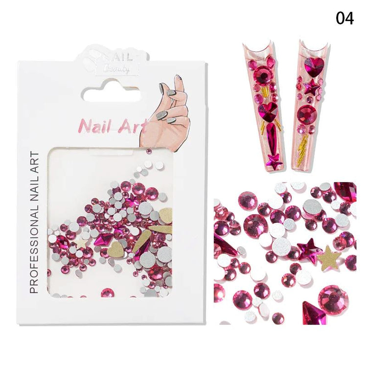 Mixed Colour & Shape Nail Art Rhinestones Pack - NSI Australia