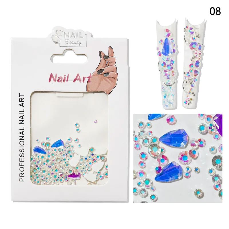 Mixed Colour & Shape Nail Art Rhinestones Pack - NSI Australia