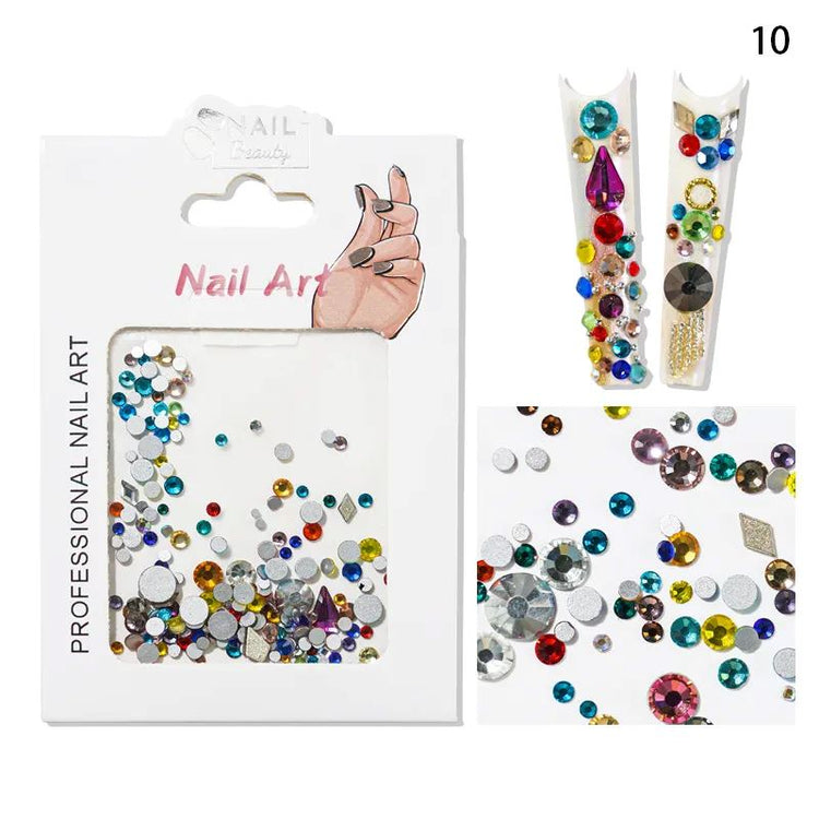 Mixed Colour & Shape Nail Art Rhinestones Pack - NSI Australia