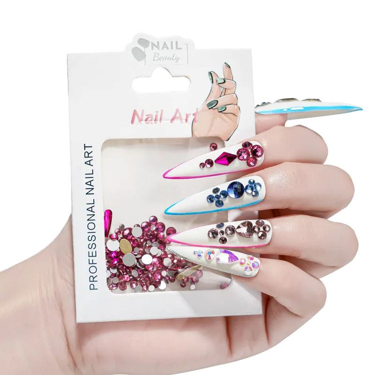 Mixed Colour & Shape Nail Art Rhinestones Pack - NSI Australia