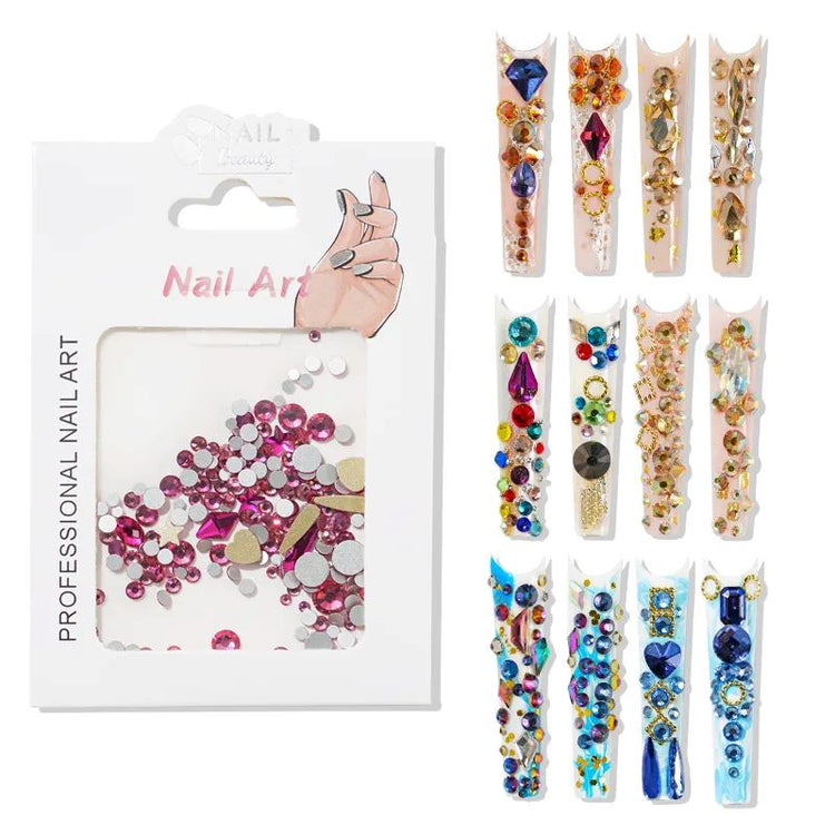 Mixed Colour & Shape Nail Art Rhinestones Pack - NSI Australia