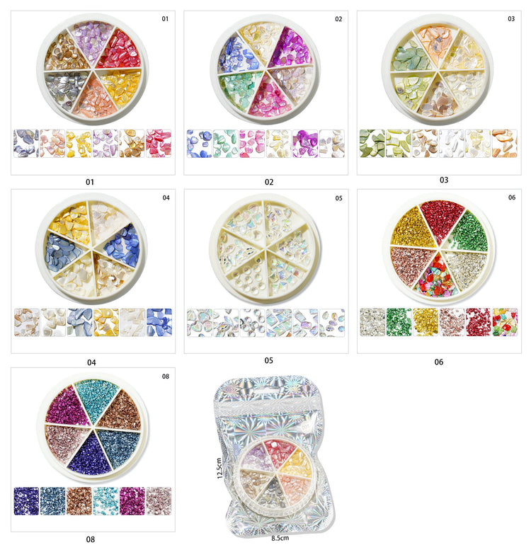 Mixed Shape Resin Shells Decoration Wheels - NSI Australia