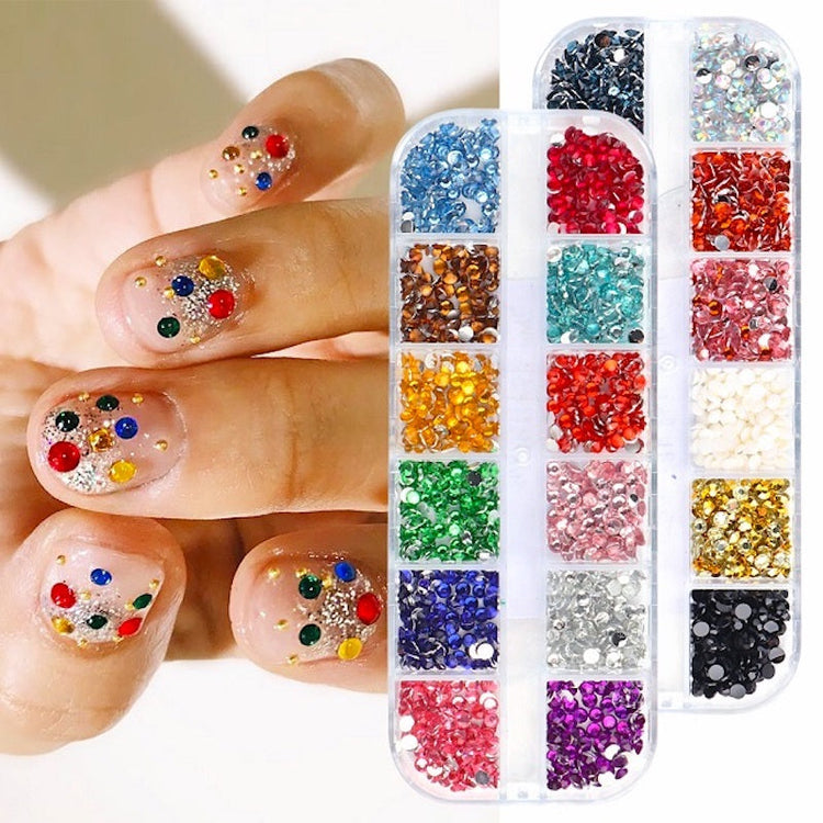 Multicolour Round Nail Rhinestones Trays - NSI Australia