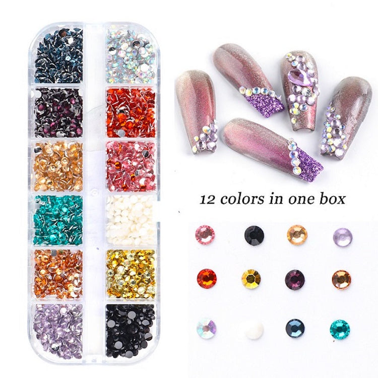 Multicolour Round Nail Rhinestones Trays - NSI Australia