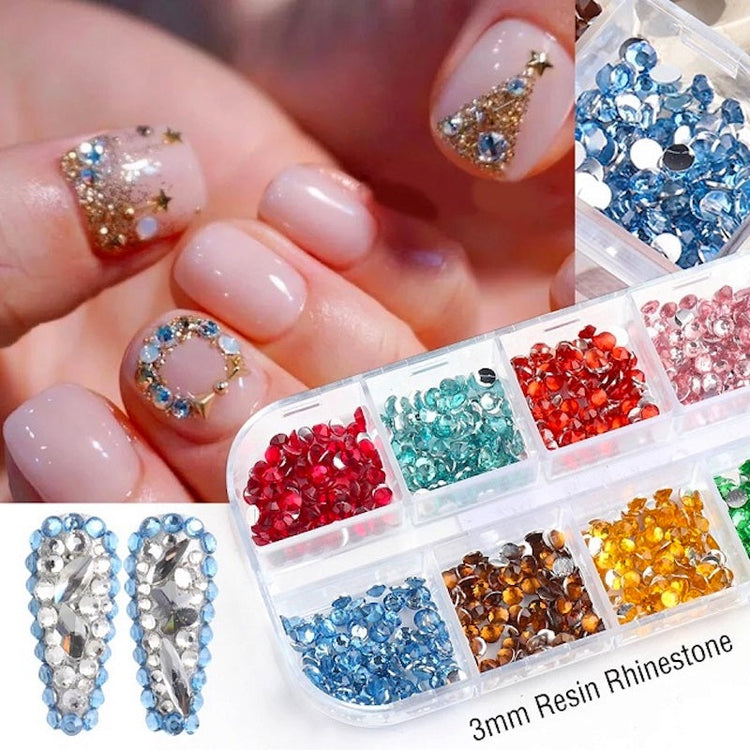 Multicolour Round Nail Rhinestones Trays - NSI Australia