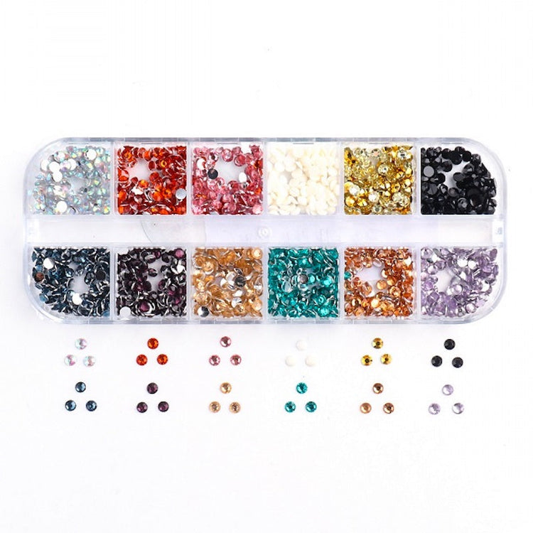 Multicolour Round Nail Rhinestones Trays - NSI Australia