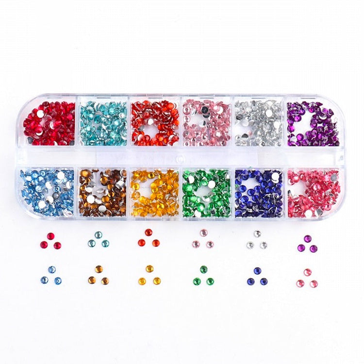 Multicolour Round Nail Rhinestones Trays - NSI Australia