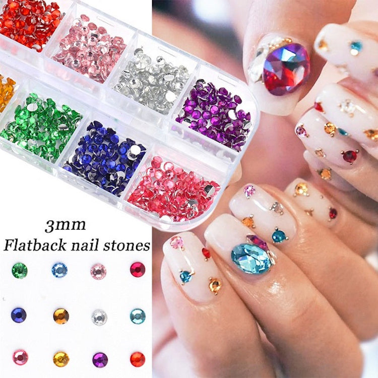 Multicolour Round Nail Rhinestones Trays - NSI Australia