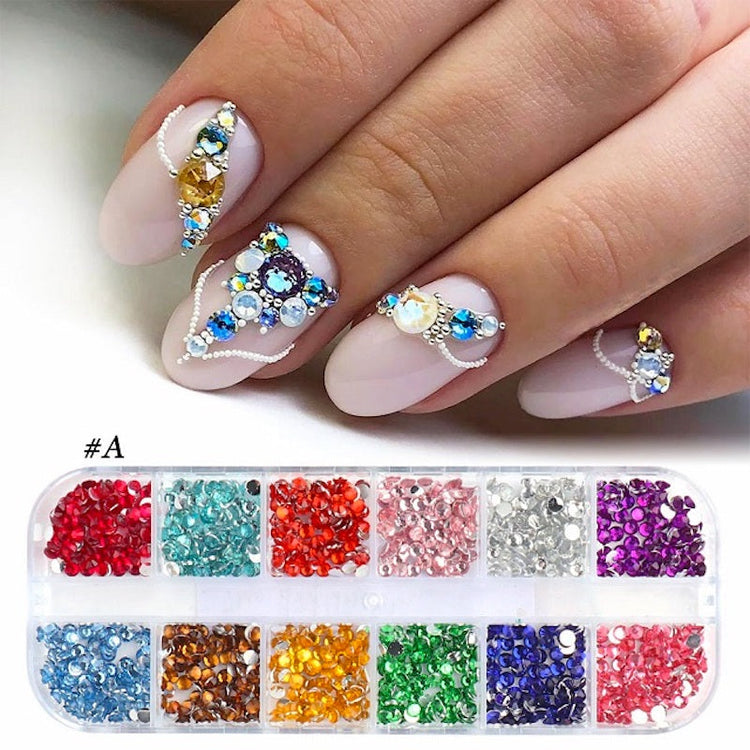 Multicolour Round Nail Rhinestones Trays - NSI Australia