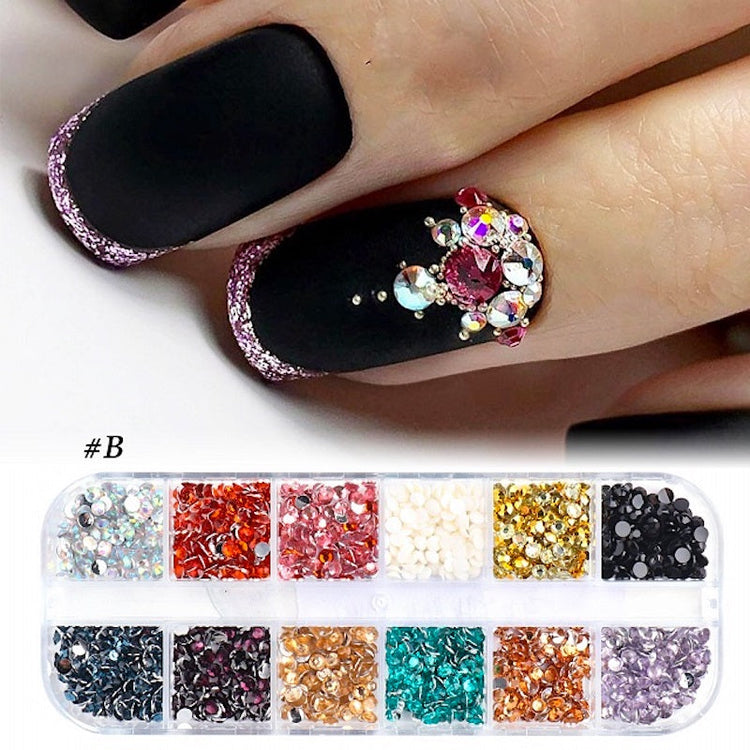Multicolour Round Nail Rhinestones Trays - NSI Australia