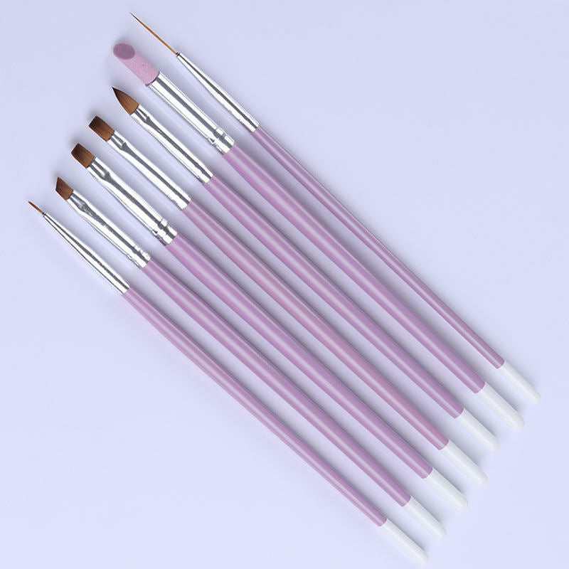 Nail Art Brush Set 7pcs - Lavender - NSI Australia