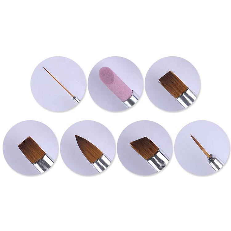 Nail Art Brush Set 7pcs - Lavender - NSI Australia