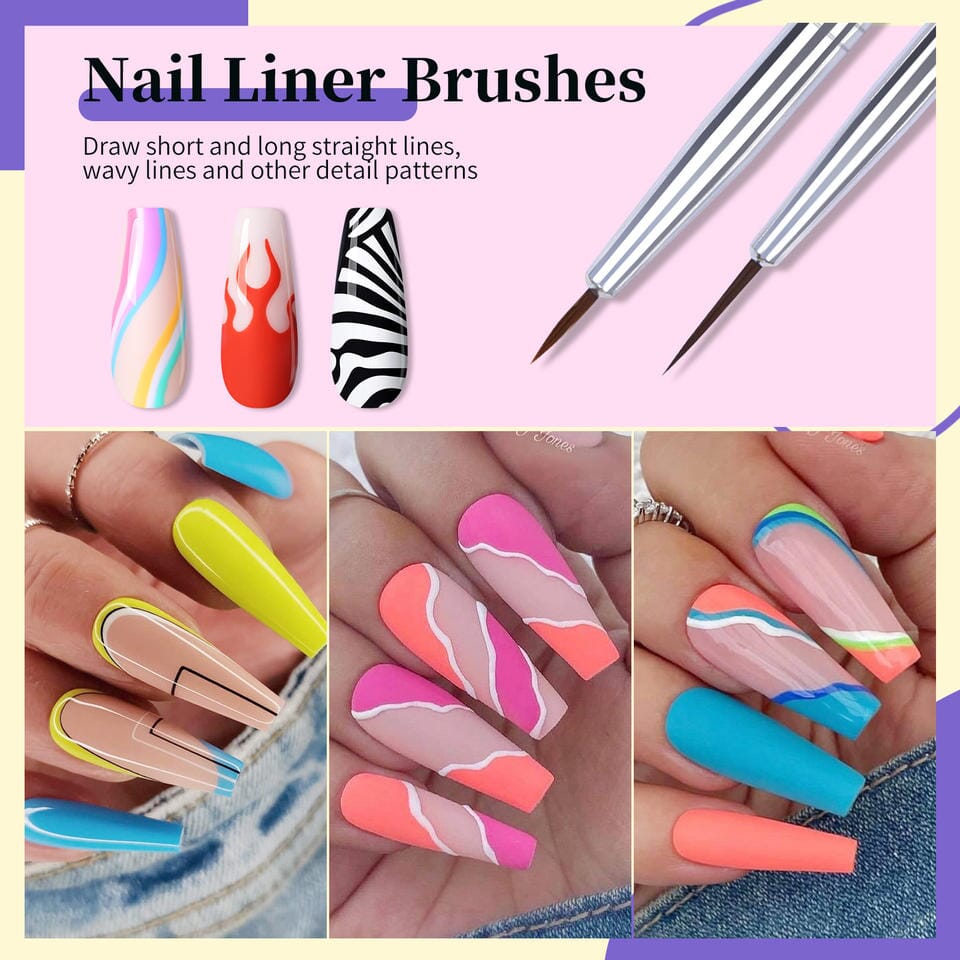 Nail Art Brush Set 8pcs - NSI Australia Nails