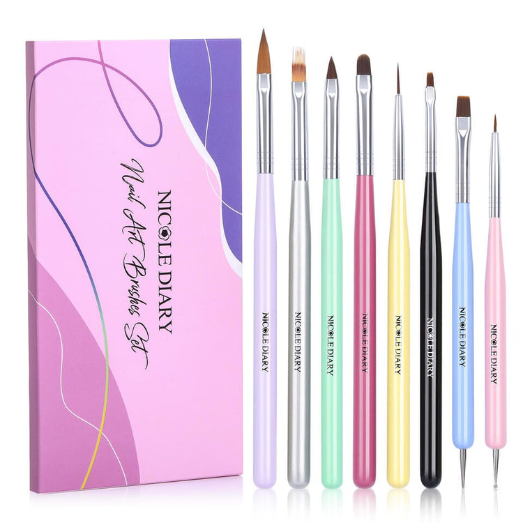 Nail Art Brush Set 8pcs - NSI Australia