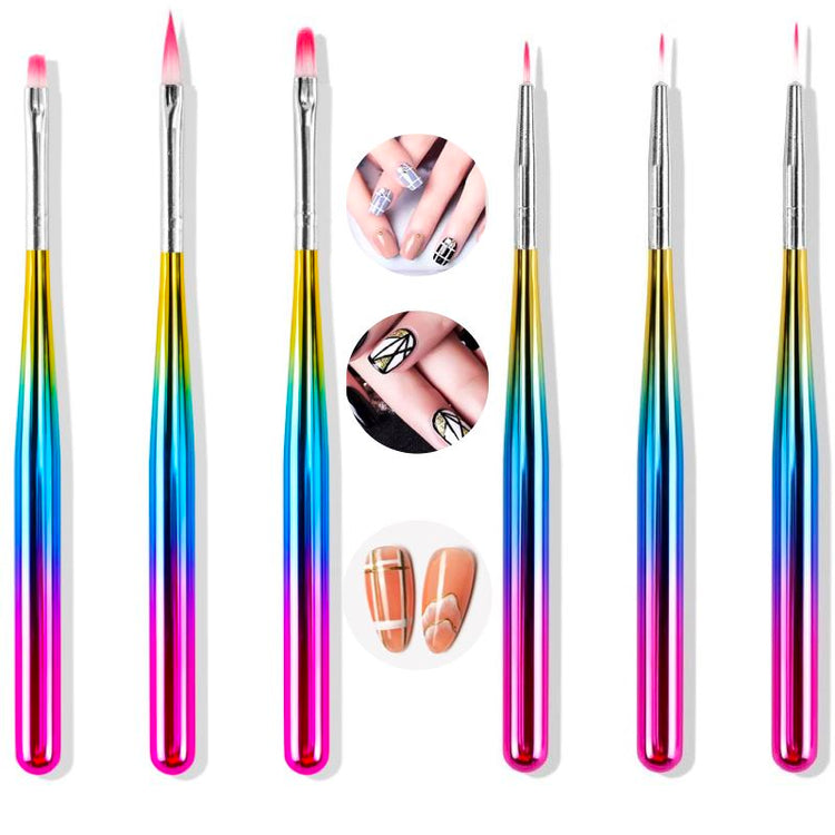 Nail Art Design Brushes - Rainbow Set 3pcs - NSI Australia