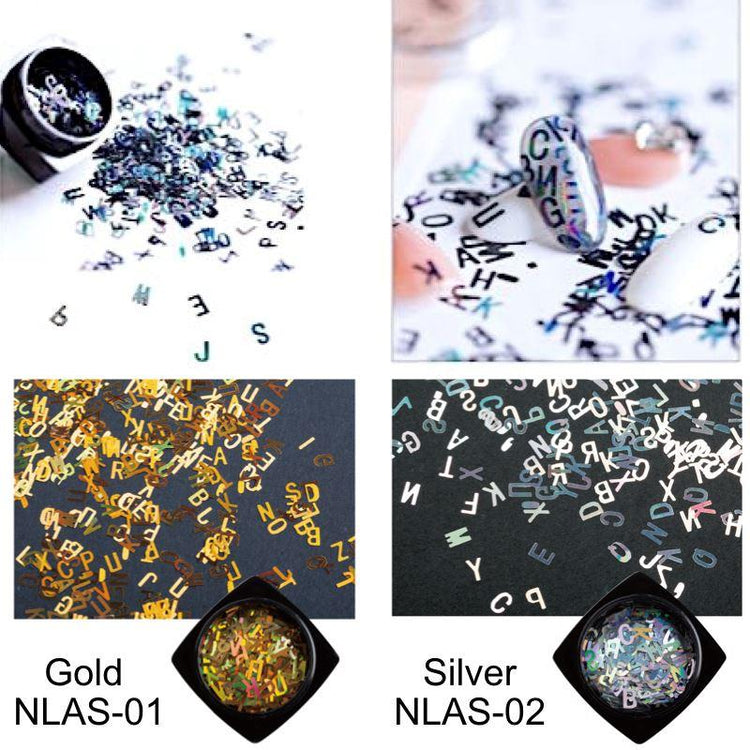Nail Art Laser Alphabet Sequins - NSI Australia