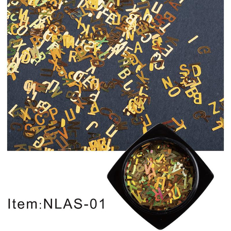 Nail Art Laser Alphabet Sequins - NSI Australia