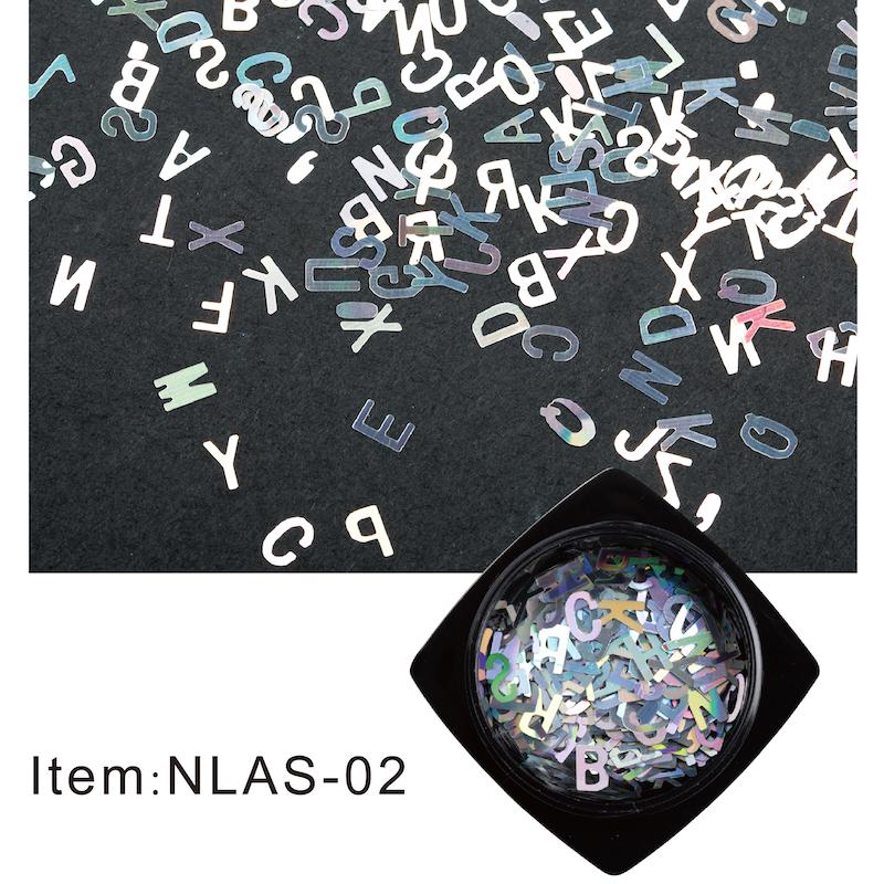 Nail Art Laser Alphabet Sequins - NSI Australia