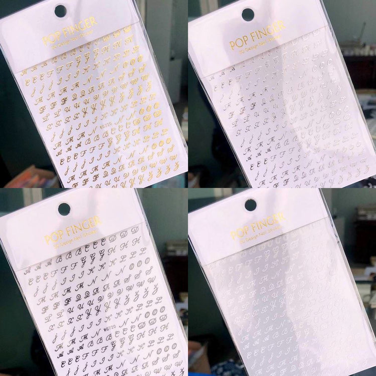 Nail Art Sticker - Letters (Bickham Script) - NSI Australia
