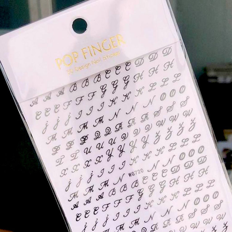 Nail Art Sticker - Letters (Bickham Script) - NSI Australia