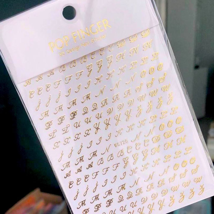 Nail Art Sticker - Letters (Bickham Script) - NSI Australia