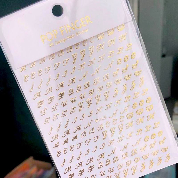 Nail Art Sticker - Letters (Bickham Script) - NSI Australia