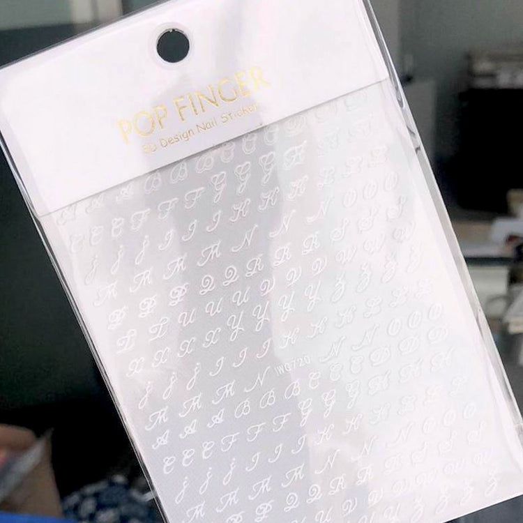 Nail Art Sticker - Letters (Bickham Script) - NSI Australia