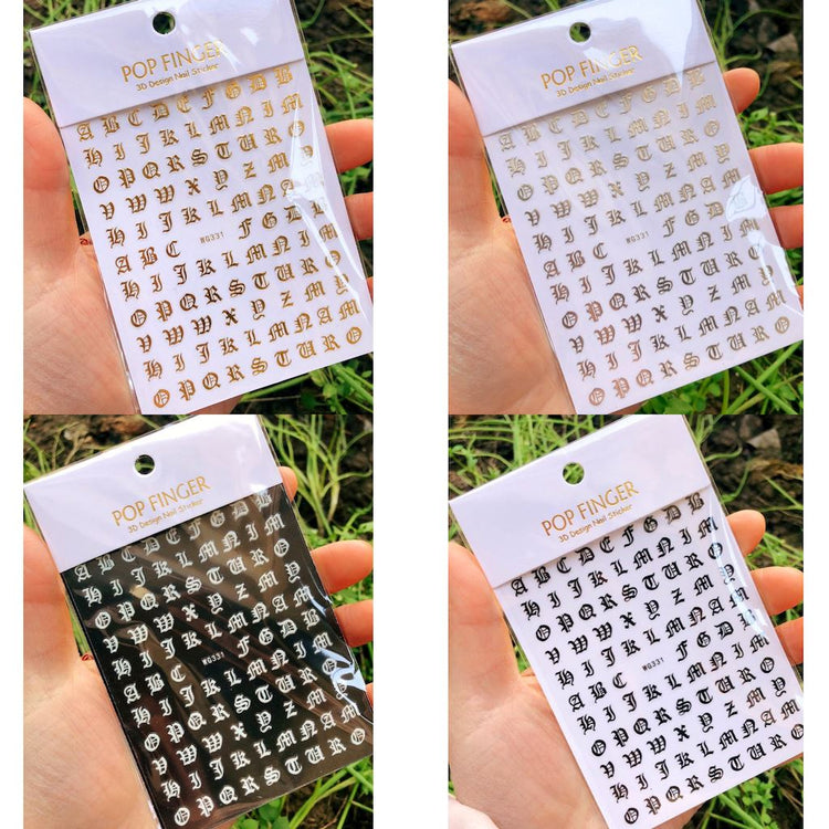 Nail Art Sticker - Letters (Old English) - NSI Australia