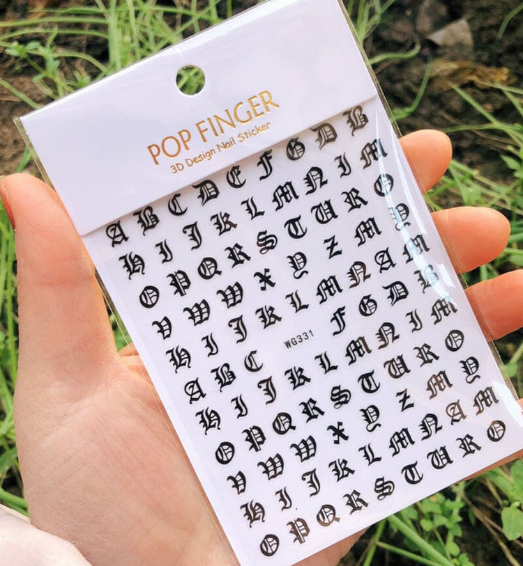 Nail Art Sticker - Letters (Old English) - NSI Australia