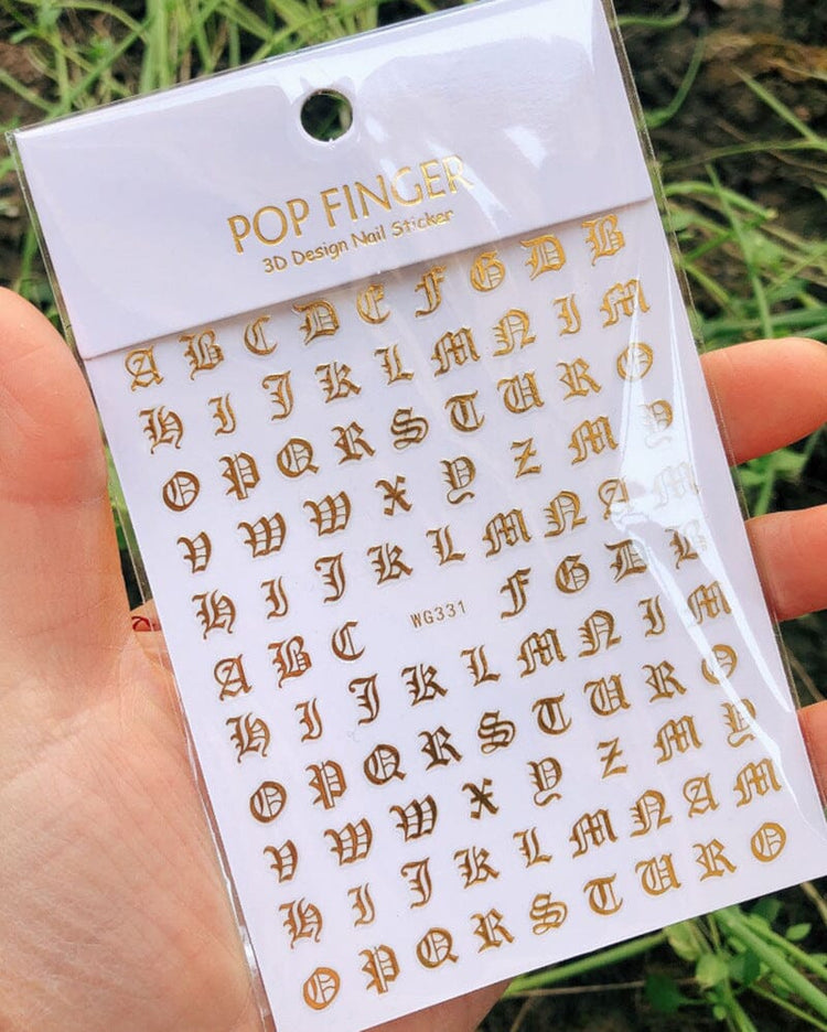 Nail Art Sticker - Letters (Old English) - NSI Australia