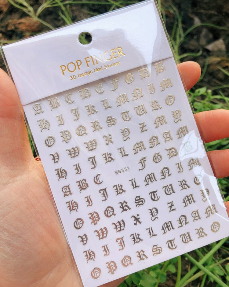 Nail Art Sticker - Letters (Old English) - NSI Australia