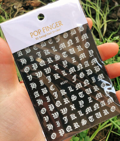 Nail Art Sticker - Letters (Old English) - NSI Australia