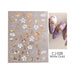 Nail Art Stickers - Flower Leaf White & Gold - NSI Australia