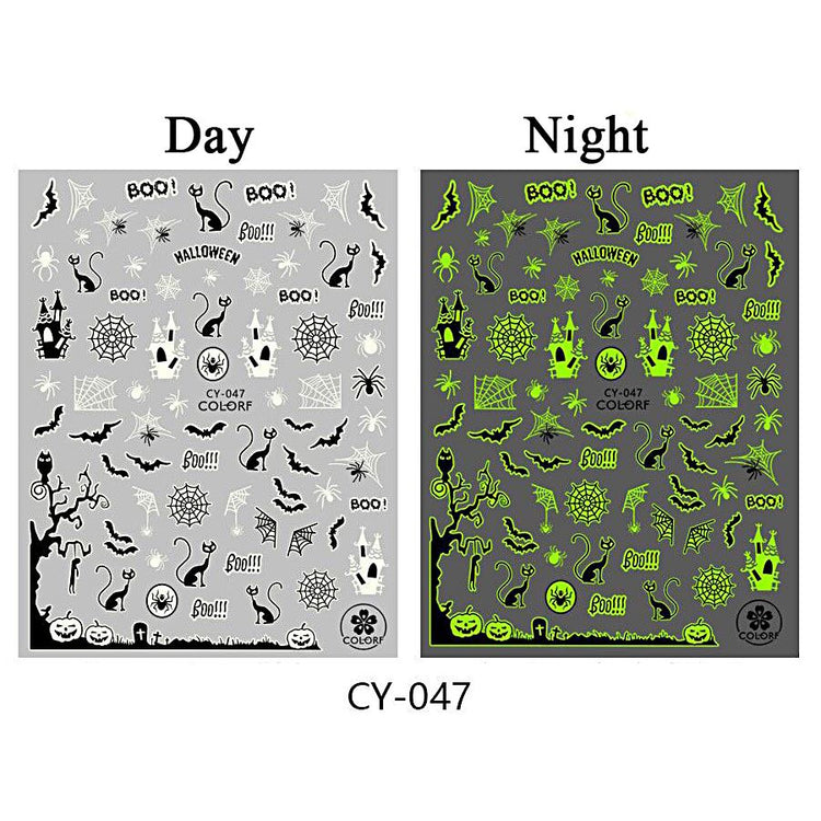 Nail Art Stickers - Halloween Glow in the Dark - NSI Australia