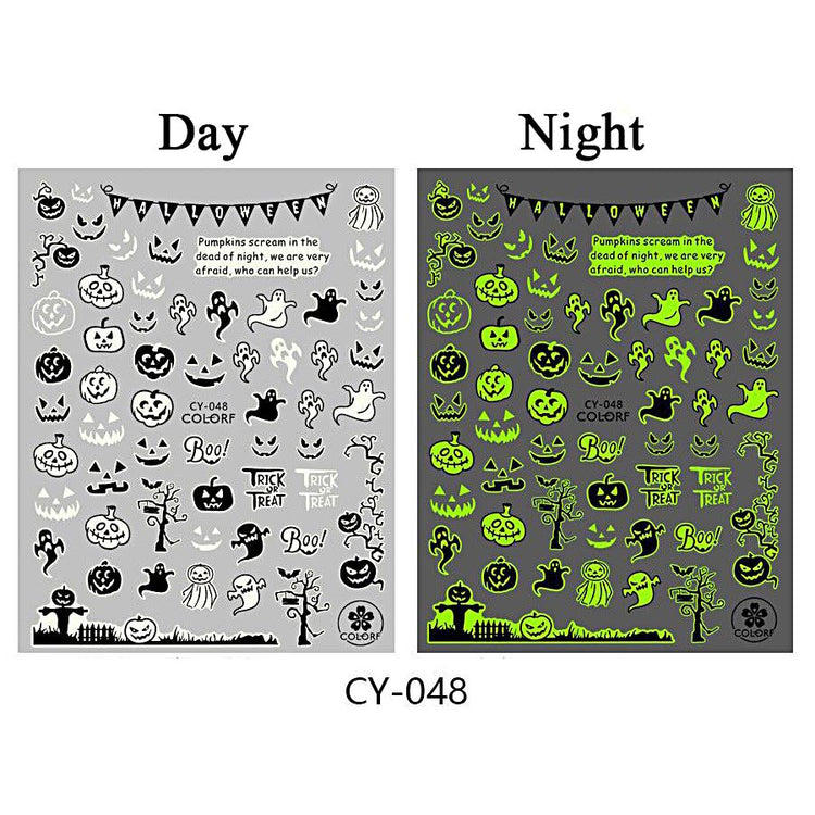 Nail Art Stickers - Halloween Glow in the Dark - NSI Australia