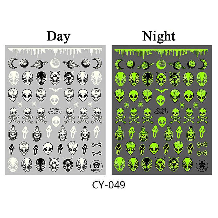 Nail Art Stickers - Halloween Glow in the Dark - NSI Australia