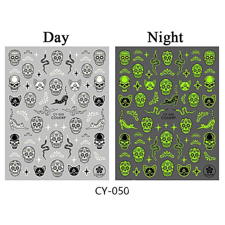 Nail Art Stickers - Halloween Glow in the Dark - NSI Australia