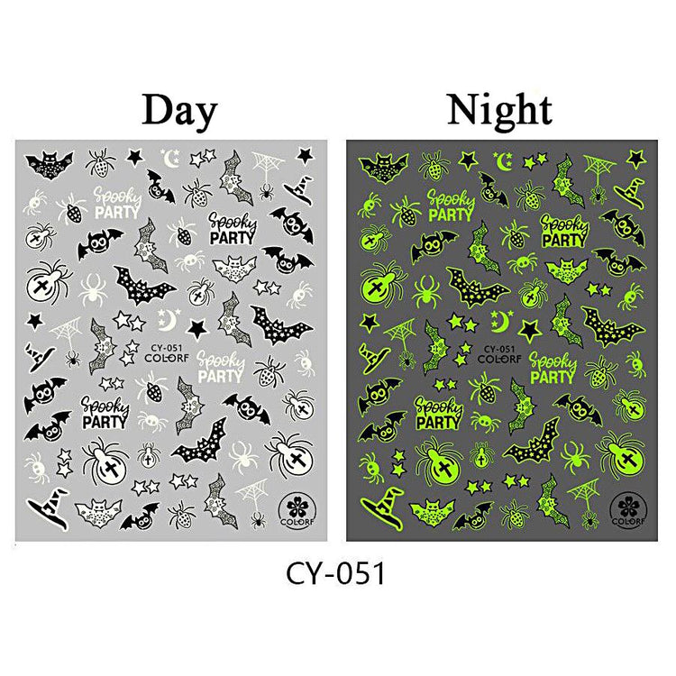 Nail Art Stickers - Halloween Glow in the Dark - NSI Australia