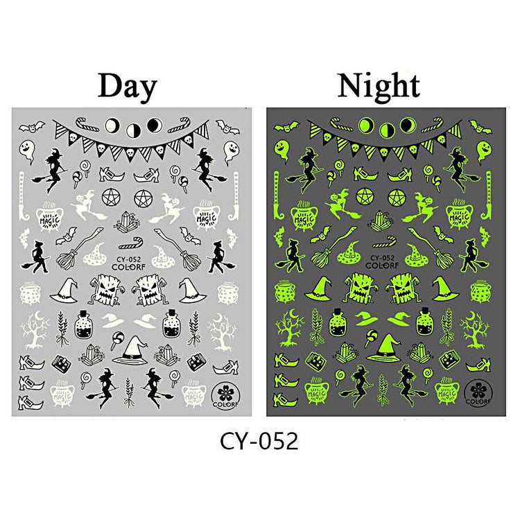 Nail Art Stickers - Halloween Glow in the Dark - NSI Australia