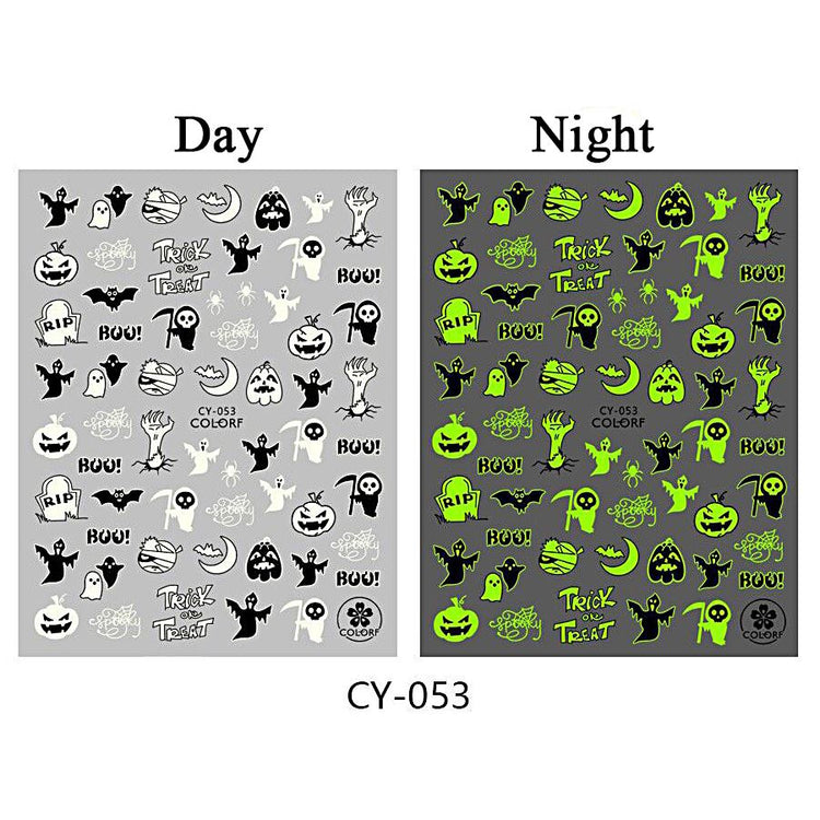 Nail Art Stickers - Halloween Glow in the Dark - NSI Australia