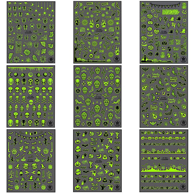 Nail Art Stickers - Halloween Glow in the Dark - NSI Australia